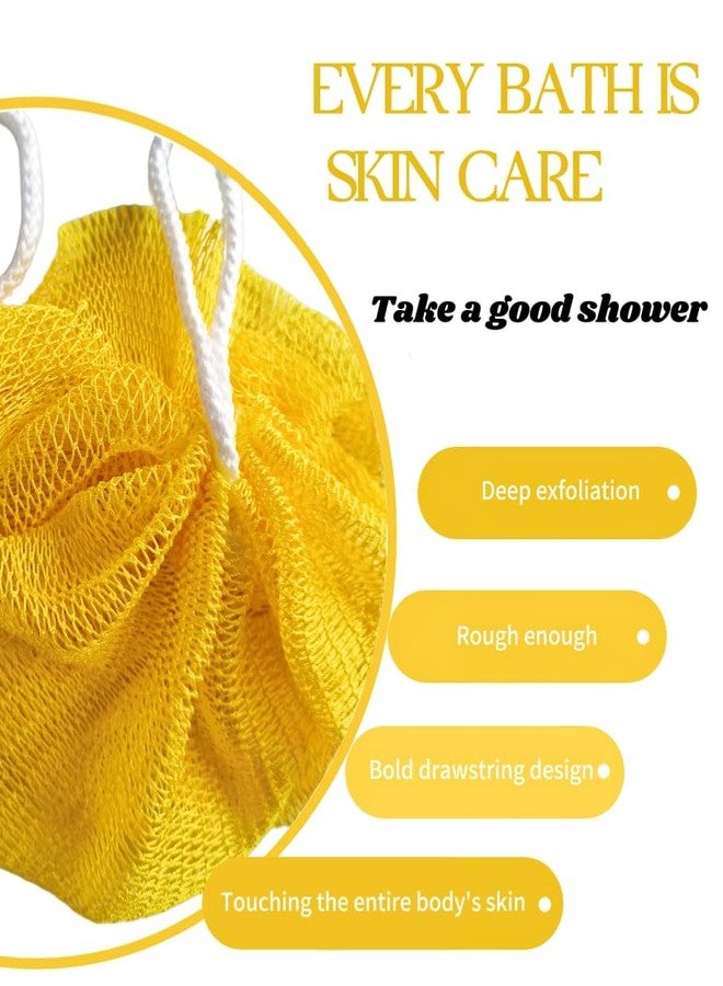 SPMKTBOZAI African Net Sponge Authentic, African Exfoliating Sponge Real African Net Black Owned, African Bath Sponge Back Scrubber for Shower Loofah Bathing Accessories (Yellow, 1 Pieces) - Image 2